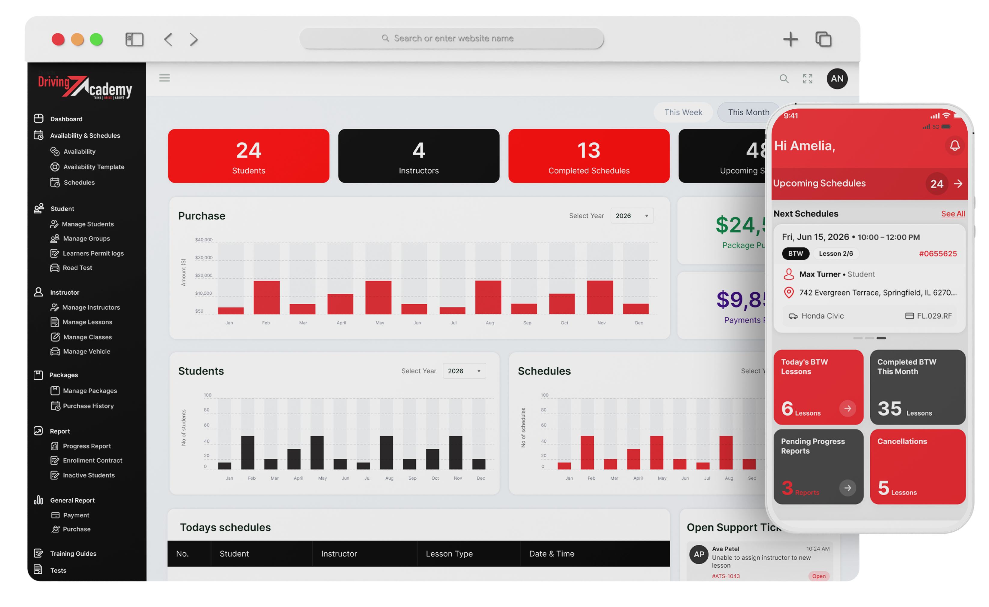 NASDrive admin dashboard with the mobile app in front
